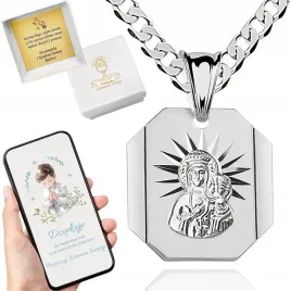 srebrny-lancuszek-45-cm-z-medalikiem-matki-boskiej-na-swiecenie-dla