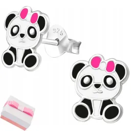 kolczyki-srebrne-wkretki-sztyfty-dla-dziewczynki-pandy-misie-dla