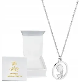 lancuszek-srebrny-medalik-komunijny-matka-boska-komunii-stal-l316