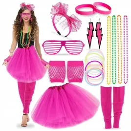 stroj-disco-lata-70-80-90-neonowy-roz-retro-przebranie-spodnica-tiul