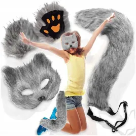 przebranie-kostium-wilk-szary-stroj-kota-zestaw-sztuczne-futro-maska