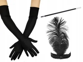 zestaw-retro-charleston-rekawiczki-opaska-z-piorkiem-cygaretka