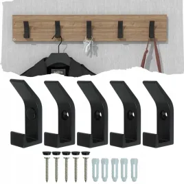 wieszak-scienny-haczyk-na-ubrania-metalowy-podwojny-czarny-loft-5-szt