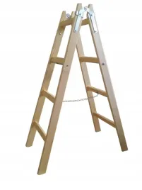 drewniana-drabina-rozstawna-2x4-szczebli-producent