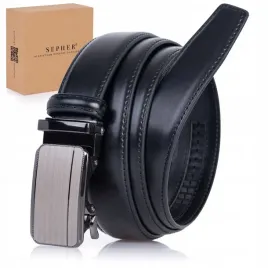 pasek-skorzany-meski-automat-czarny-srebrna-klamra