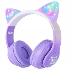 bezprzewodowe-sluchawki-dla-dzieci-swiecace-uszy-kota-i-nauszniki