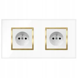 gniazdko-gniazdo-podwojne-biale-zlote-szklane-z-bolcem-ramka-szklana