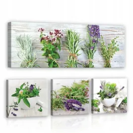 obraz-do-kuchni-lawenda-przyprawy-ziola-4-czesci-na-plotnie-sciane
