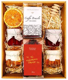 kosz-prezentowy-prezent-upominek-podarek-kawa-herbata-miod-konfitury