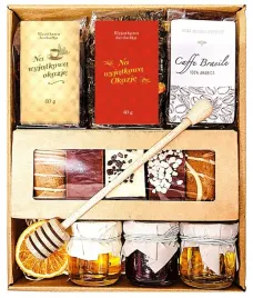 kosz-prezentowy-prezent-upominek-podarek-herbata-pierniki-kawa-miod