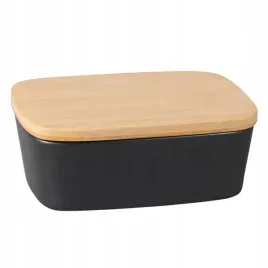 maselniczka-porcelanowa-ryflowana-ronnie-ribs-czarna-z-bambusowa