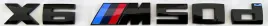 bmw-x6-m50d-emblemat-logo-napis-znaczek-czarny