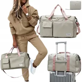 torba-podrozna-damska-sportowa-szarobezowa-bagaz-podreczny-do-samolotu