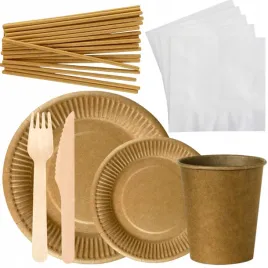 ekologiczny-zestaw-naczyn-jednorazowych-do-grilla-dla-50-osob-kraft
