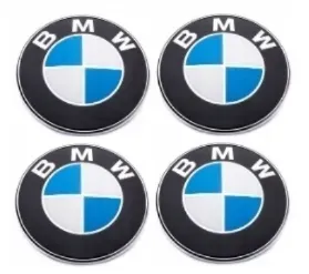 BMW NAKLEJKI LOGO EMBLEMATY ZNACZKI 60MM ALUMINIOWE 4SZT.