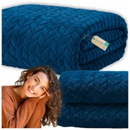 koc-narzuta-200x220-cm-kapa-pled-tloczony-jedelka-granatowy-cieply