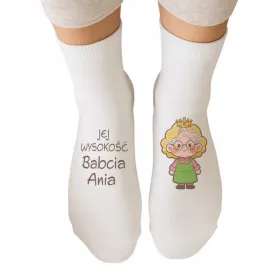 smieszne-skarpetki-damskie-biale-z-nadrukiem-prezent-dla-babci