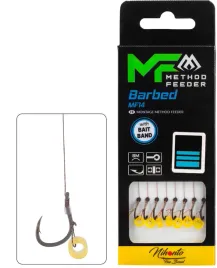 przypony-mikado-method-feeder-na-plecionce-mf14-z-gumka-barbed-rozm-6