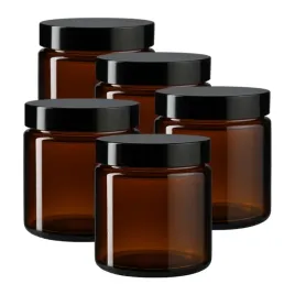 sloik-szklany-brazowy-120ml-z-nakretka-czarna-x5