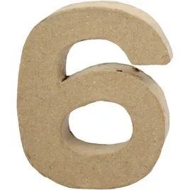cyfra-6-z-papier-mache-h-10-cm