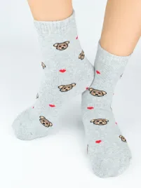 szare-skarpetki-damskie-frotte-z-misiem-sf029-melanz-noviti
