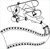 stempel-samolot-z-banerem