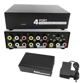 cvbs-splitter-4-av-rca-chinch-4x1-rozgaleznik-adapter-z-zasilaniem-dc-9v