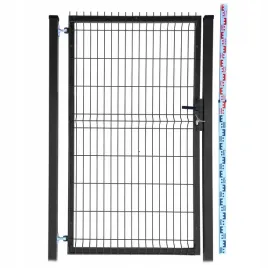 furtka-170cm-czarna-panelowa-dwa-slupki-ral9005-ogrodzeniowa-173cm