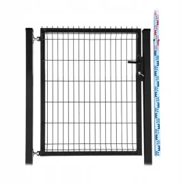 furtka-120cm-czarna-panelowa-dwa-slupki-ral9005-ogrodzeniowa-123cm