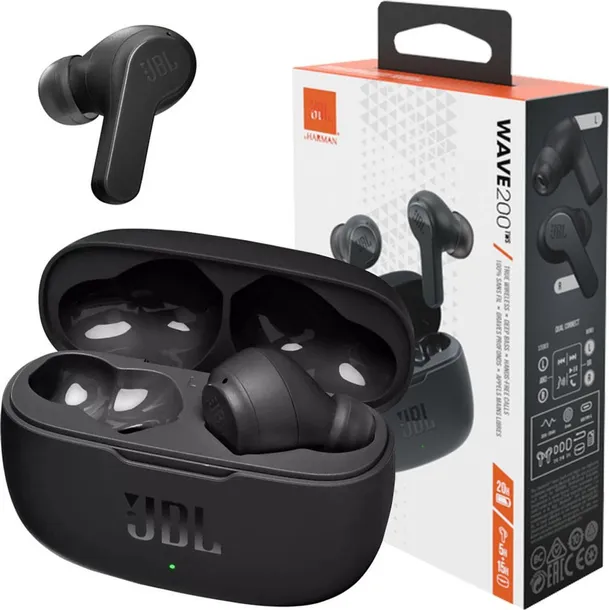 Słuchawki JBL Wave 200 TWS Bezprzewodowe Douszne Na Bluetooth - Czarne