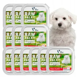 mokra-karma-dla-szczeniat-malych-ras-wolowina-raw-paleo-pate-12-x-150g