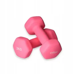 hantle-bitumiczne-zestaw-2x2kg-ciezarki-do-cwiczen-yellowsport-rozowe
