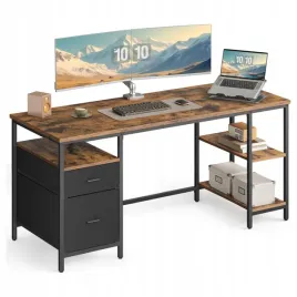 vasagle-biurko-komputerowe-industrialne-160cm-szuflady-polki-loft-vintage