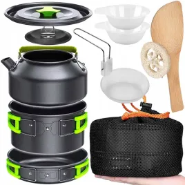 naczynia-turystyczne-zestaw-garnkow-czajnik-patelnia-garnek-na-kemping