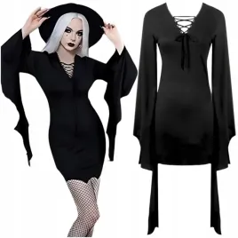 stroj-halloween-wampir-wampirzyca-wiedzma-sukienka-gotycka-dama