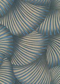 tapeta-geometryczna-z-efektem-3d-metaliczne-wachlarze-gruby-winyl-flizelina