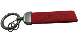 skoda-brelok-breloczek-alcantara-skora-czerwony