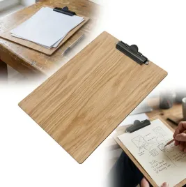 clipboard-drewniany-podkladka-a4-dab-z-czarnym-klipsem-do-notatek-nauki