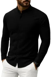 koszula-meska-ze-stojka-bez-kolnierzyka-regular-bawelniana