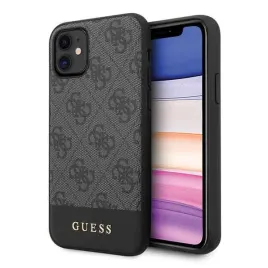 guess-guhcn61g4glgr-iphone-11-61-xrszary-grey-hard-case-4g-stripe-colle