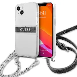 guess-guhcp13skc4gbsi-iphone-13-mini54-transparent-hardcase-4g-grey-strap