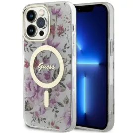 guess-guhmp14lhcfwst-iphone-14-pro-6-1-transparent-hardcase-flower-magsafe