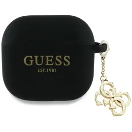 guess-gua4lecg4k-airpods-4-cover-czarny-black-silicone-4g-charm