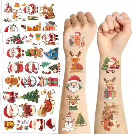 tatuaze-zmywalne-10x-swiateczne-mikolaj-boze-narodzenie-10-arkuszy