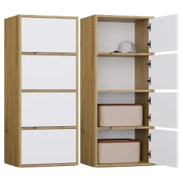 komoda-50cm-slupek-dab-artisan-biala-4-drzwi-system-tip-on-szafka-loft