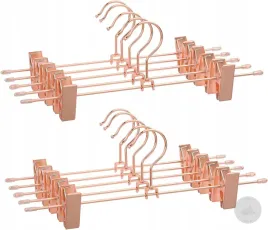 10x-metalowy-wieszak-na-ubrania-z-klipsami-31cm-miedziany-antyposlizgowy