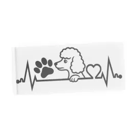 naklejka-dog-on-board-poodle-pies-z-lapka-i-linia-zycia-ekg