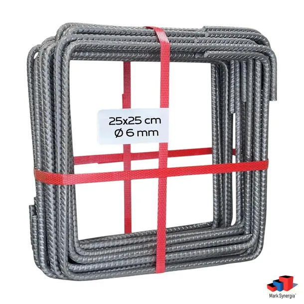 Strzemiona zbrojeniowe budowlane Ø6 mm 25x25 cm CNC