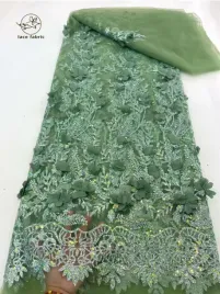 luksusowa-tkanina-koronkowa-3d-afrykanska-tiul-cekiny-haft-5-jardow
