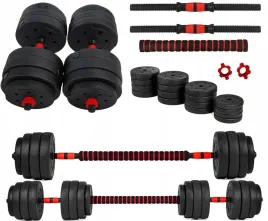 hantle-2x20kg-bitumiczne-regulowane-z-lacznikiem-zestaw-40kg-gryfy